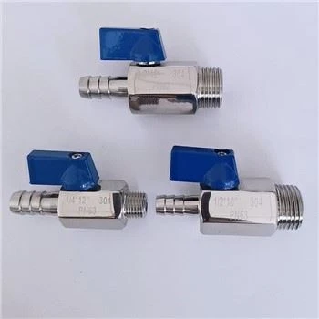 Stainless hlau Hose Barb Mini Pob Valve