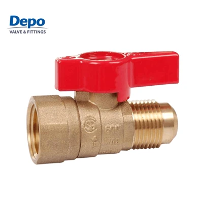 600 PSI Poj Niam- Txiv neej Brass Gas Pob Valve Standard Loj Ob Daim Threaded Gas Valve Rau Cov kav dej