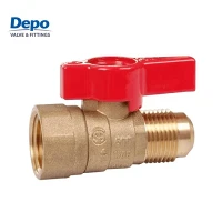 600 PSI Poj Niam- Txiv neej Brass Gas Pob Valve Standard Loj Ob Daim Threaded Gas Valve Rau Cov kav dej